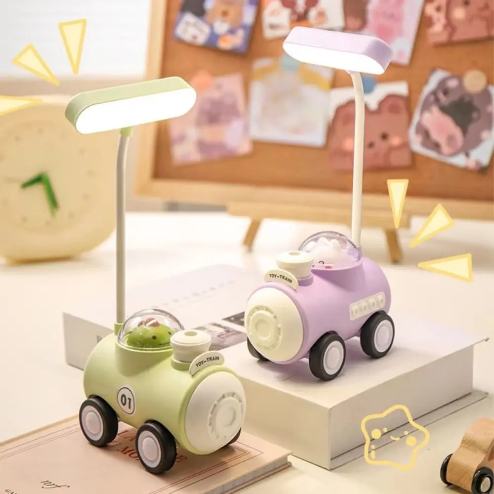

Train Shape Small Desk Lamp Pencil Sharpener Eye Protection Led Night Light Adjustable USB Charging Bedside Reading Light