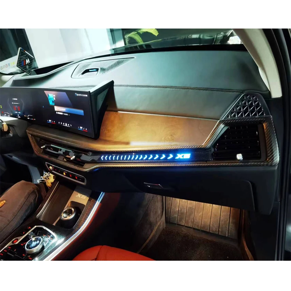 

2pcs Real Carbon Interior Kits Dashboard AC Air Vent Cover Panels For BMW X5 G05 LCI X5M G06 G07 2023+