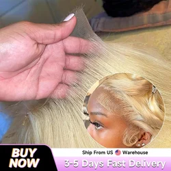 13x6 HD Lace Frontal Wig Human Hair Pre Plucked 200 250 Density Body Wave 613 Human Hair Wigs 40 Inch 360 Honey Blonde Lace Wig