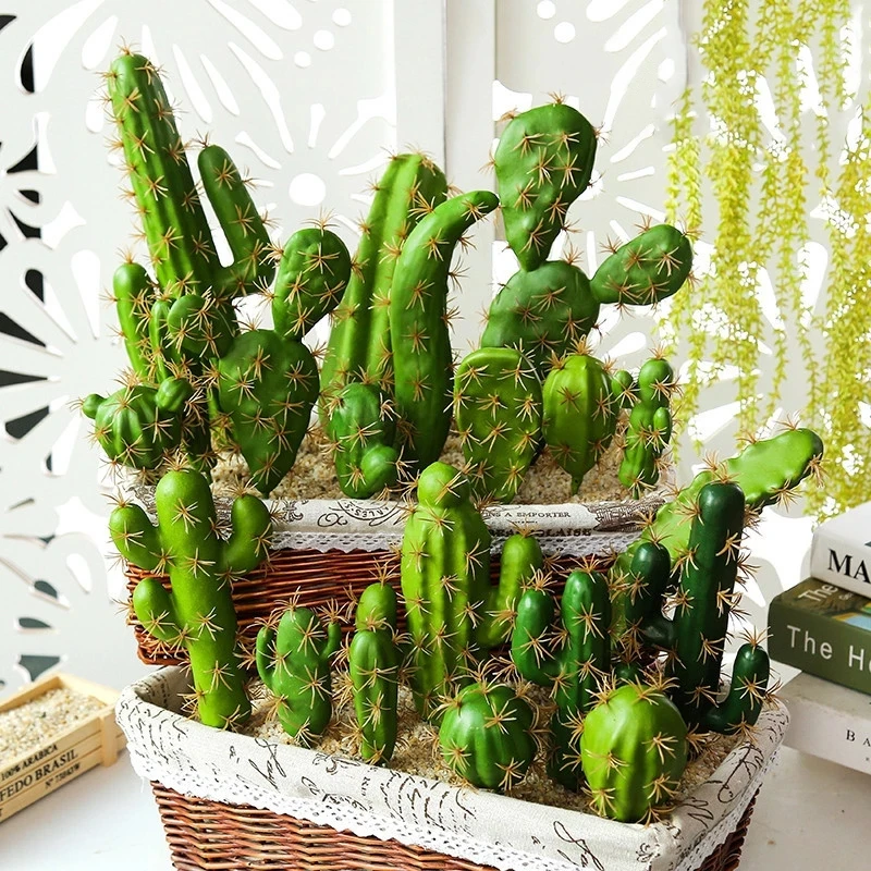 Artificial Plastic Cactus Meat Potted Simulation Tropical Plants Environmental Protection Home Office Desktop Decoration