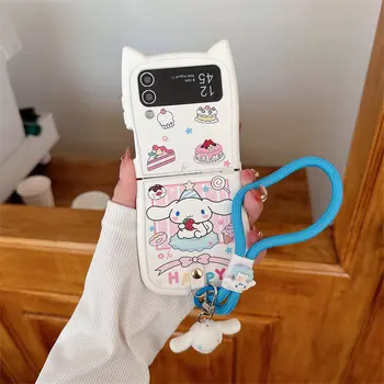 Doporučený kožený pouzdro Sanrio s kresleným motivem Cinnamoroll se šňůrkou na krk pro Samsung Galaxy Z Flip 7 Z Flip 6 Z Flip 5 Z Flip 4/3 10 nejlepší prodej otočení zásobníku - №7