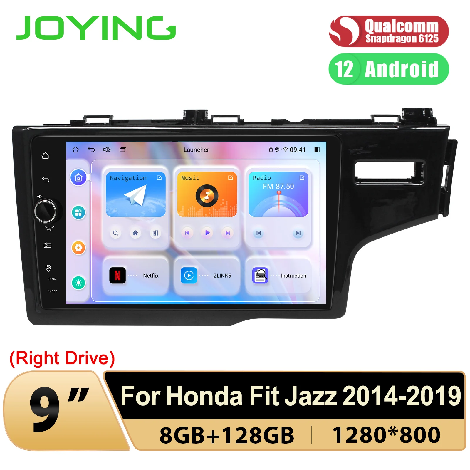 JOYING Plug and Play 9 inch Car Radio Stereo Multimedia Video Player Head Unit For Honda Fit Jazz 2014 2015 2016 2017 2018 2019