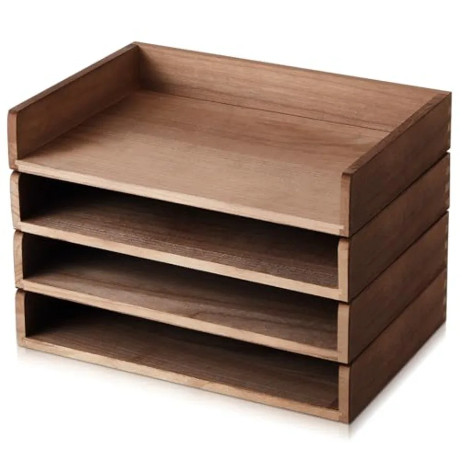 

Набор из 4 штабелируемых лотков-органайзеров для бумаг, настольный лоток для писем, настольная полка для документов формата Letter, держатель для бумаг, папка-органайзер