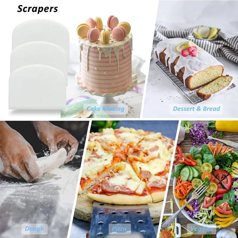 Cake Cream Spatula Dough Knife Cutter Butter Batter Scraper Decorating Plain Smooth Edge Spatulas Kitchen Baking Pastry Tools