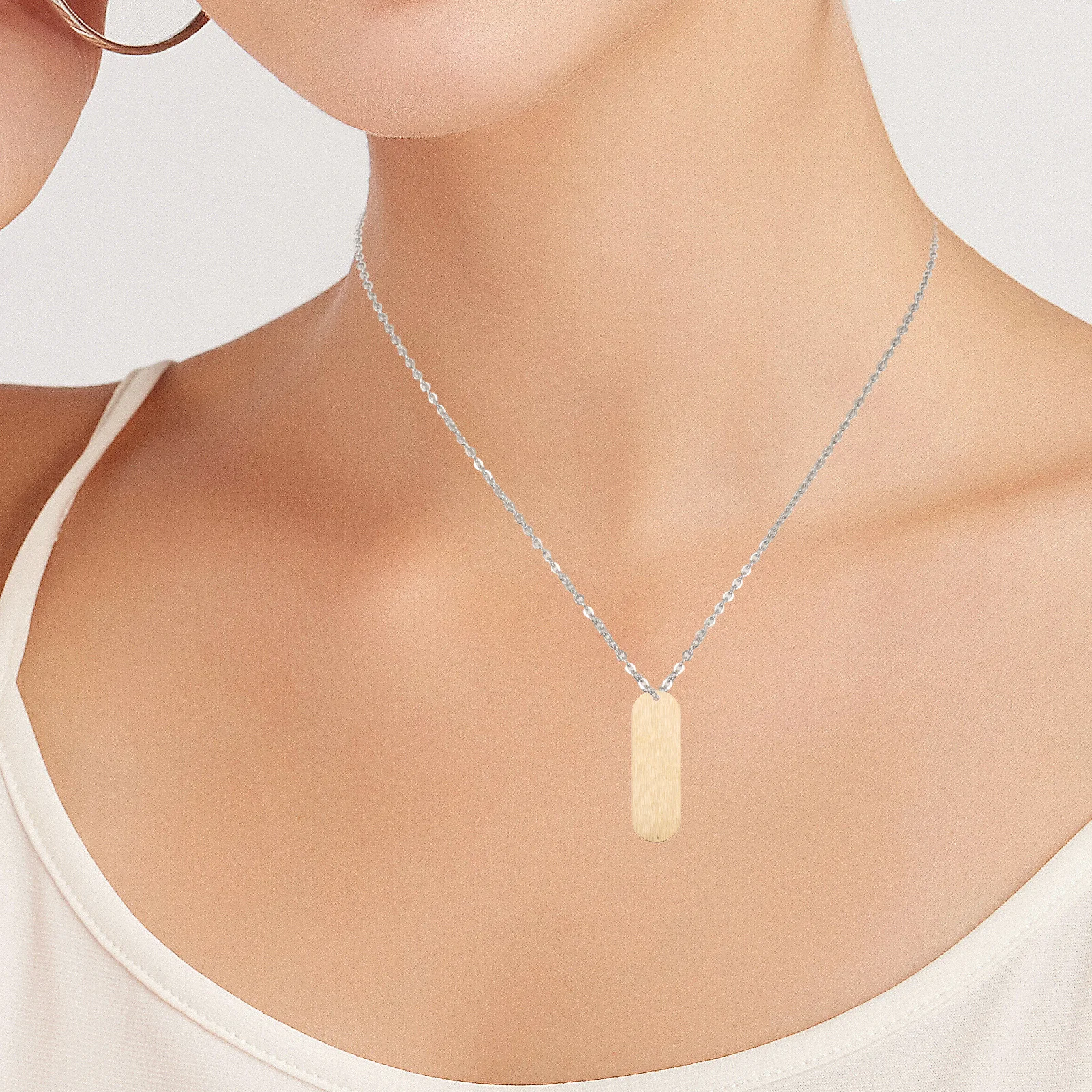 

25Pcs Blank Copper Oval Single Hole Pendants Long Metal Tags DIY Jewelry Making Blanks Brushed Finish for Necklaces Bracelets