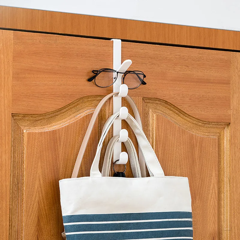 Hanging Rack Over Bedroom Door Hanger Clothes The Door Plastic Home Storage Organization Hooks Purse Holder for Bags Rails