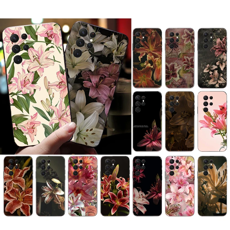 

Flower Lily Phone Case For Samsung Galaxy S25 S24 S23 S22 S21 Ultra S24 S23 S22 S21 S25 Plus S24 S20 FE