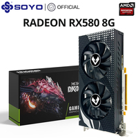 SOYO Radeon RX580 8G Graphics Card GDDR5 Memory Video Gaming Card PCIE3.0x16 HDMI-compatible DP DVI for Desktop AMD Card