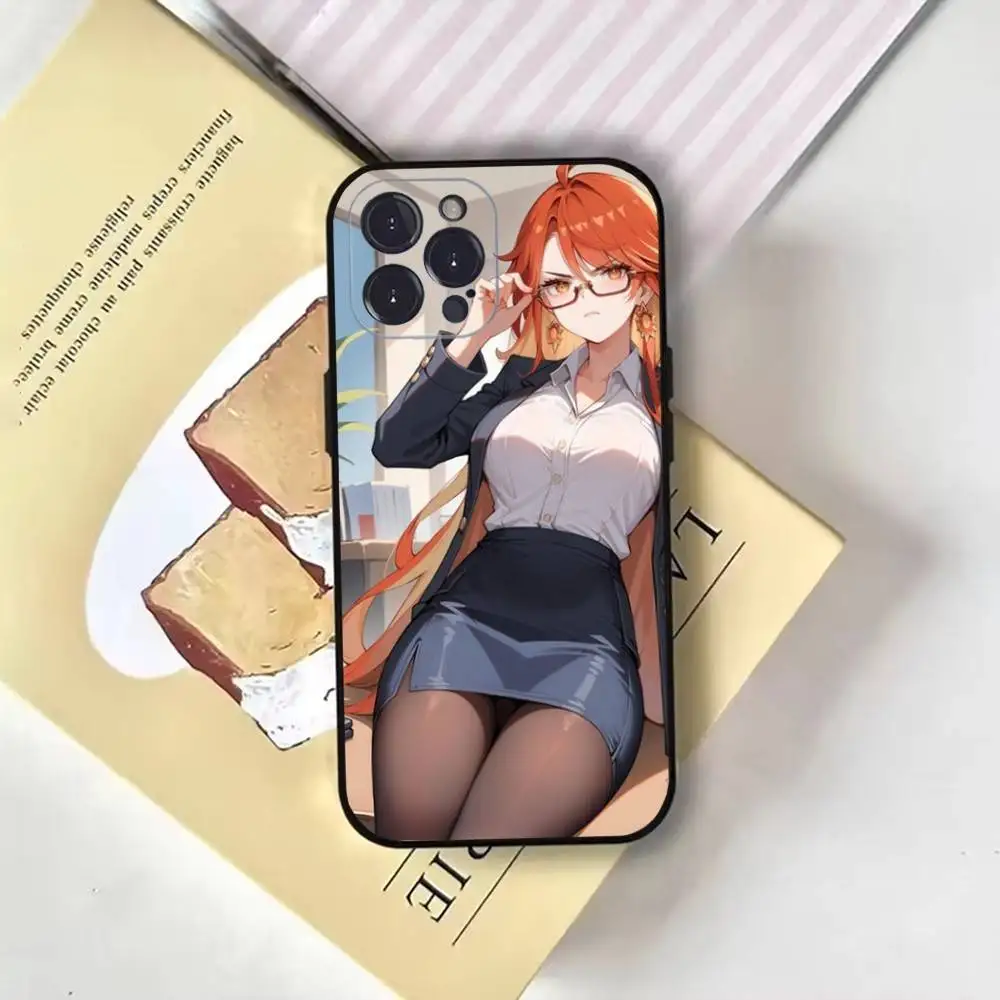 เคสโทรศัพท์ลายเกม L-Limbus สำหรับ iPhone17,16,15,14,13,12,11 Plus,Pro Max, ฝาหลังสีดำนุ่ม