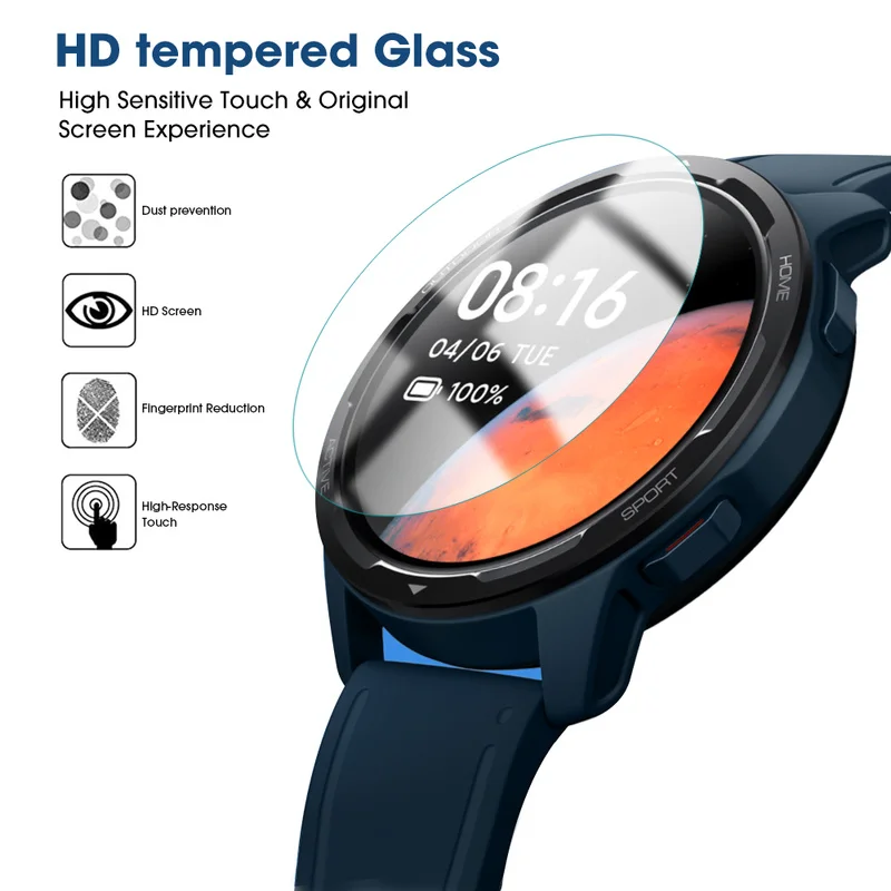 Pour Xiaomi S1/Actif S1 Trempé Verre Film Protecteur SmartWatch anti-rayures Ultra-mince Film de Verre pour Xiaomi Actif S1