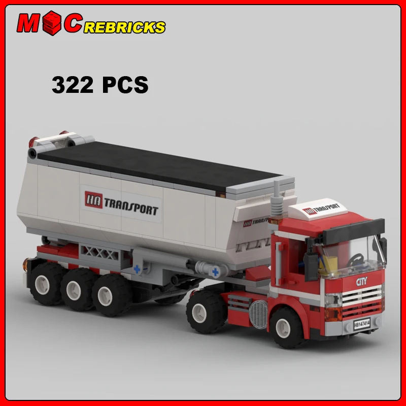 

MOC Transportation Series Transport Truck & Tipper Trailer Model DIY Assembling Bricks Building Blocks Boys Toys Kids Xmas Gift