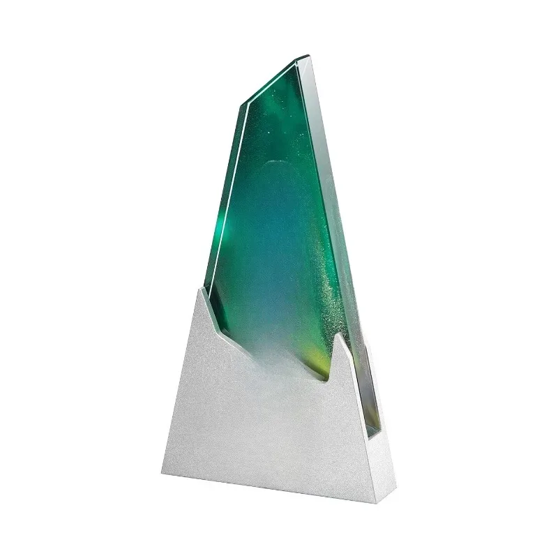 The new high-end mountain peak metal crystal trophy, the company's annual meeting awards outstanding employee honors