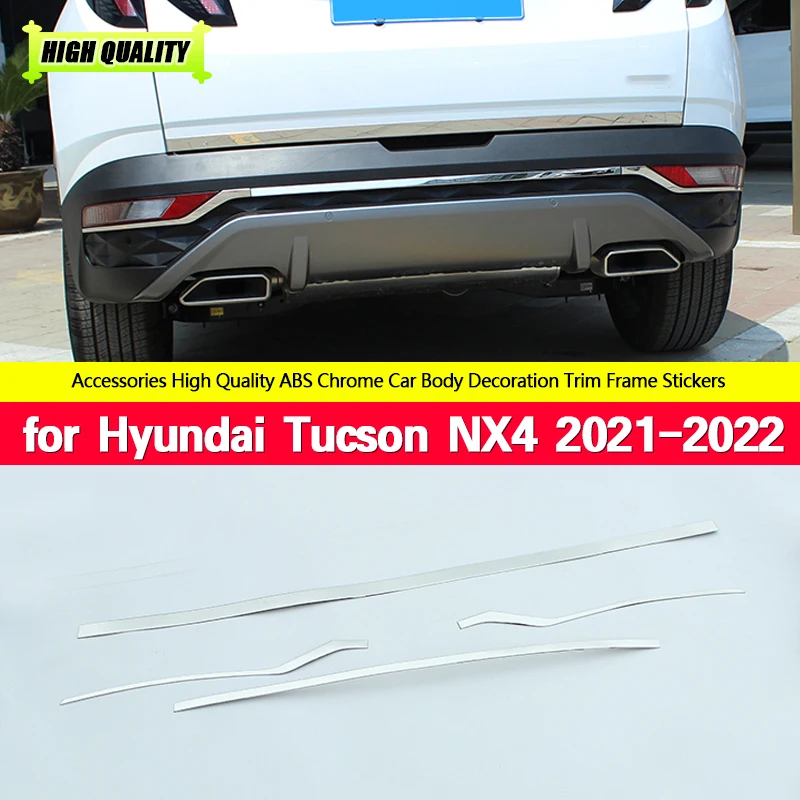 

Car Accessories Rear Fog Lamps Strip / Trunk Tailgate Door Sill Cover Trim for Hyundai Tucson NX4 2021 2022 Chromium Styling