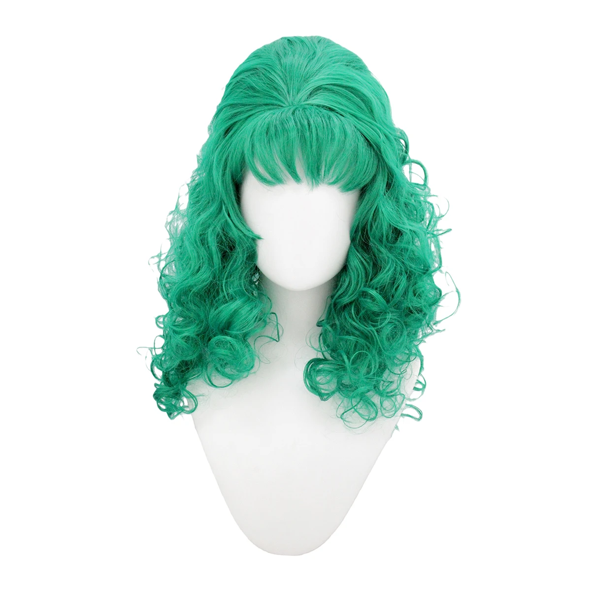 

Bright Green Retro Curly Wig with Bangs,Big Wave Style for Party&Cosplay,Easy to Maintain,Comfortable to Wear,Synthetic Wigs.