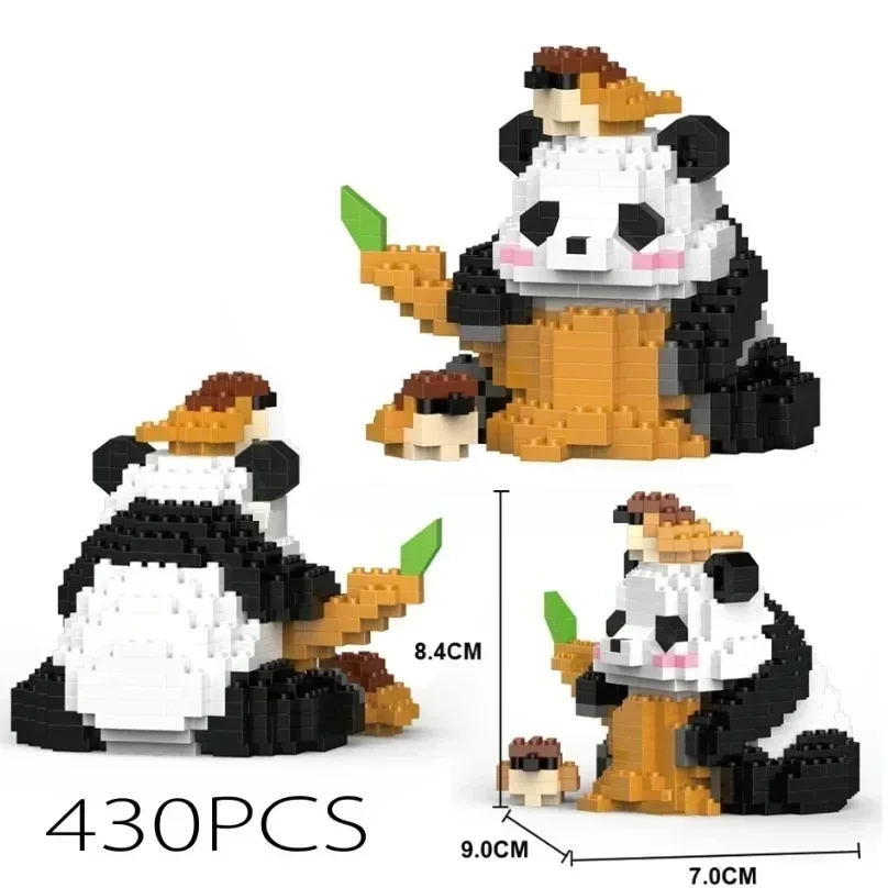 Fashion Cute Mini Panda Micro Building Blocks 3D Diamond Model Animals Bricks DIY City Construction Toys for Children Kids Gift