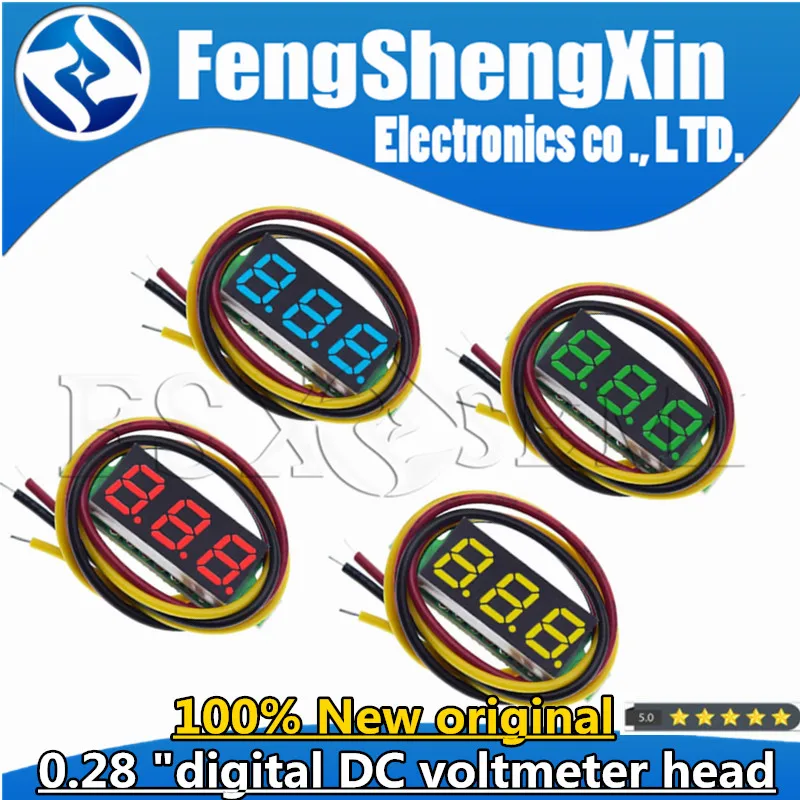 0.28 inch DC 0-100V 3-Wire Mini Gauge Voltage Meter Voltmeter LED Display Digital Panel Voltmeter Meter Detector Monitor