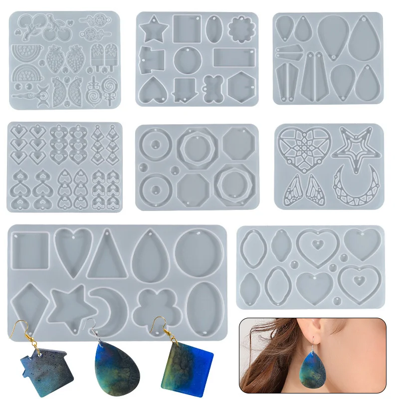 Pendant Silicone Mold Irregular Drop Earring Mold For Craft DIY Charms Necklace And Keychain Crystal Epoxy Resin Jewelry Making