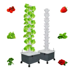 Tour hydroponique verticale pour jardin domestique, jardinière de légumes, système hydroponique de balcon, 15 couches, 45 trous