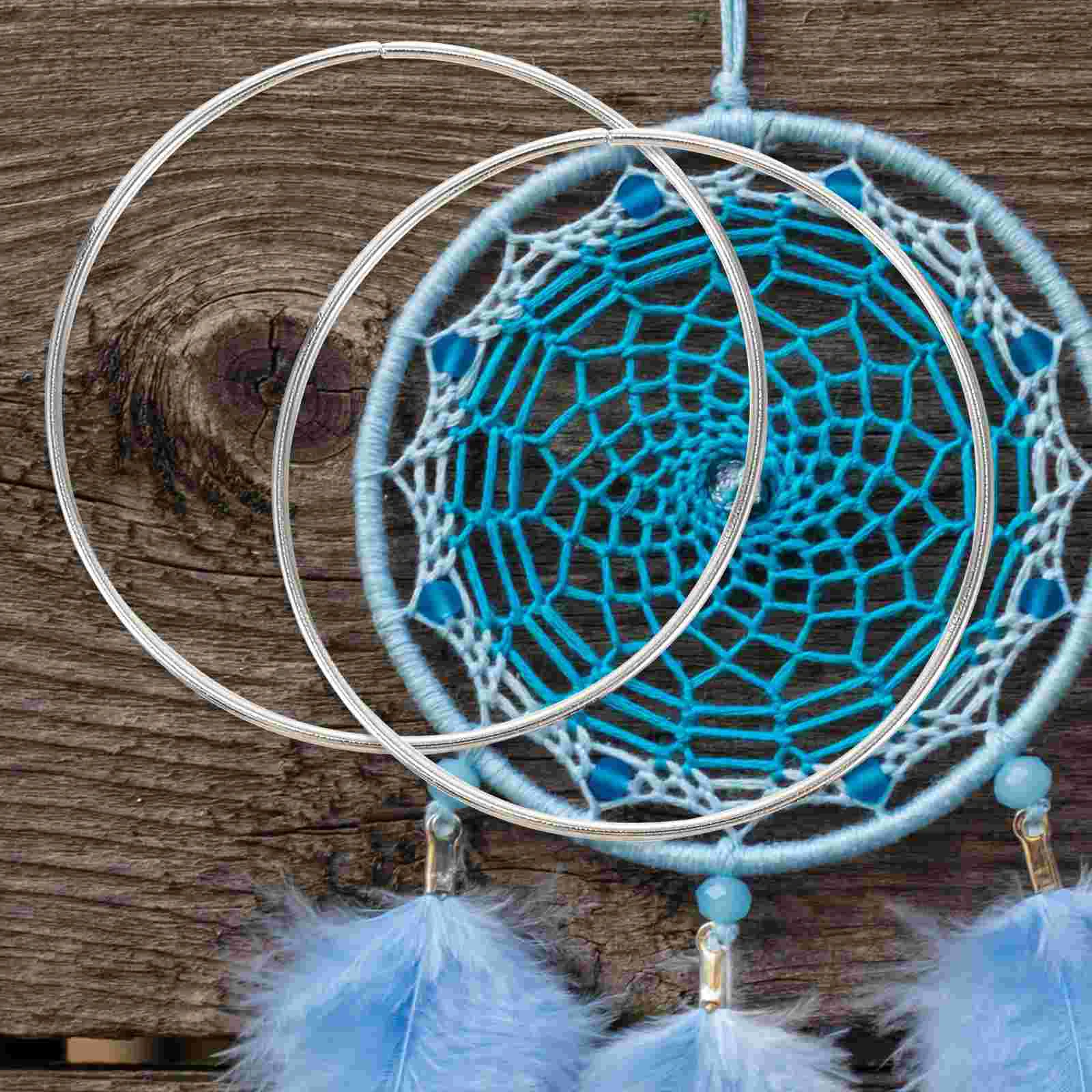 

10 Pcs Simple Dreamcatcher Round Metal Ring Plating Ring Hand-made Craft Accessory for Woman Girl (10cm)