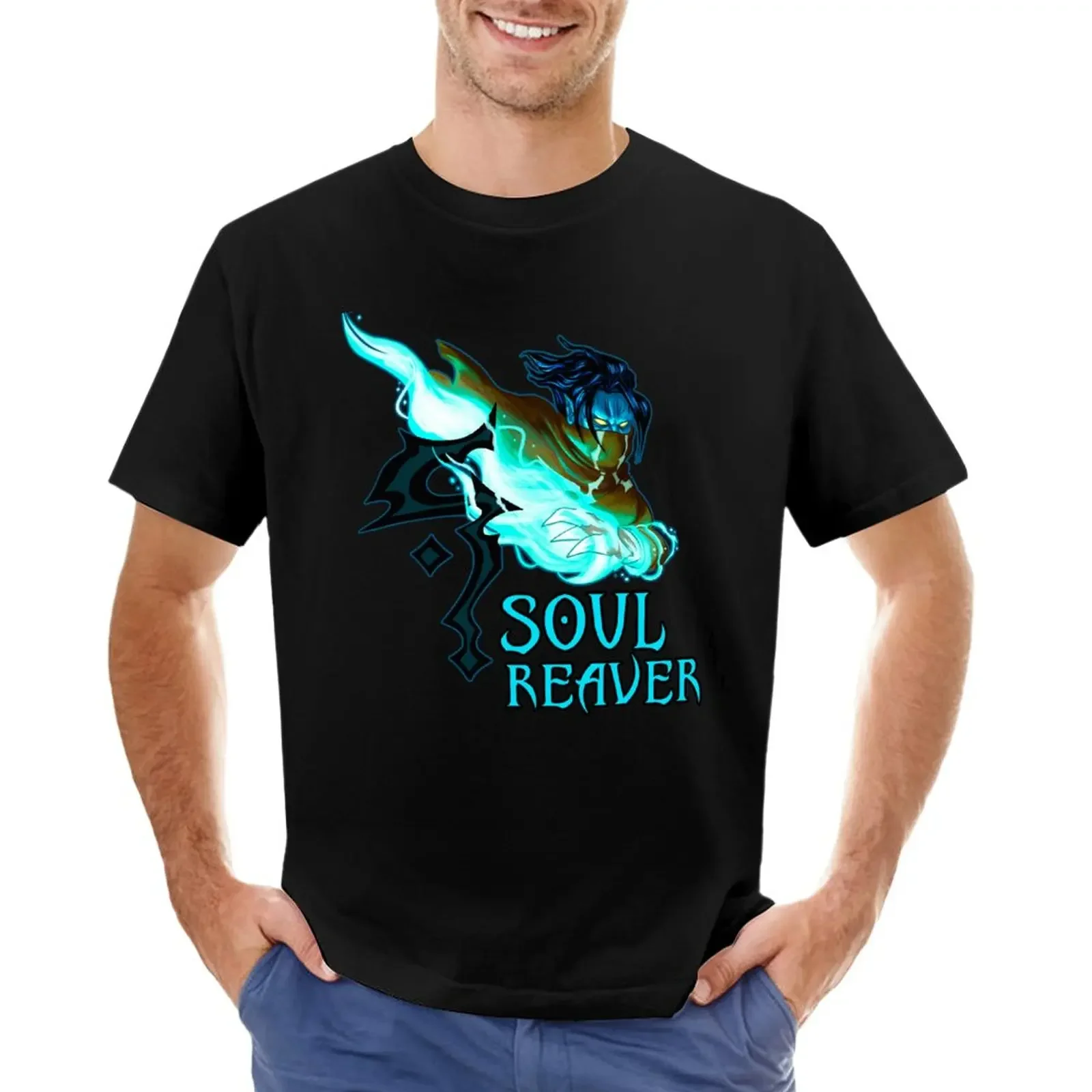 Jungen Weiß für einen Jungen Tops Herren Grafik T-Shirts Hip Hop Erbe von Kain Soul Reaver - Raziel (ohne Hintergrund) T-Shirt Ärmel