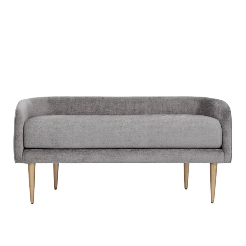 

Modern simple bedroom fabric soft bag bedside stool furniture clothing store cloakroom stainless steel shoe changing stool