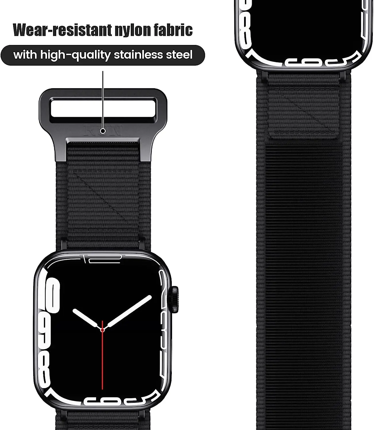 Runcool Apple Military Nylon Watch Strap for Apple Watch  strap 44mm 40mm 38 42 41 45 49mm for iWatch 8 7 6 SE 5 4 3 2