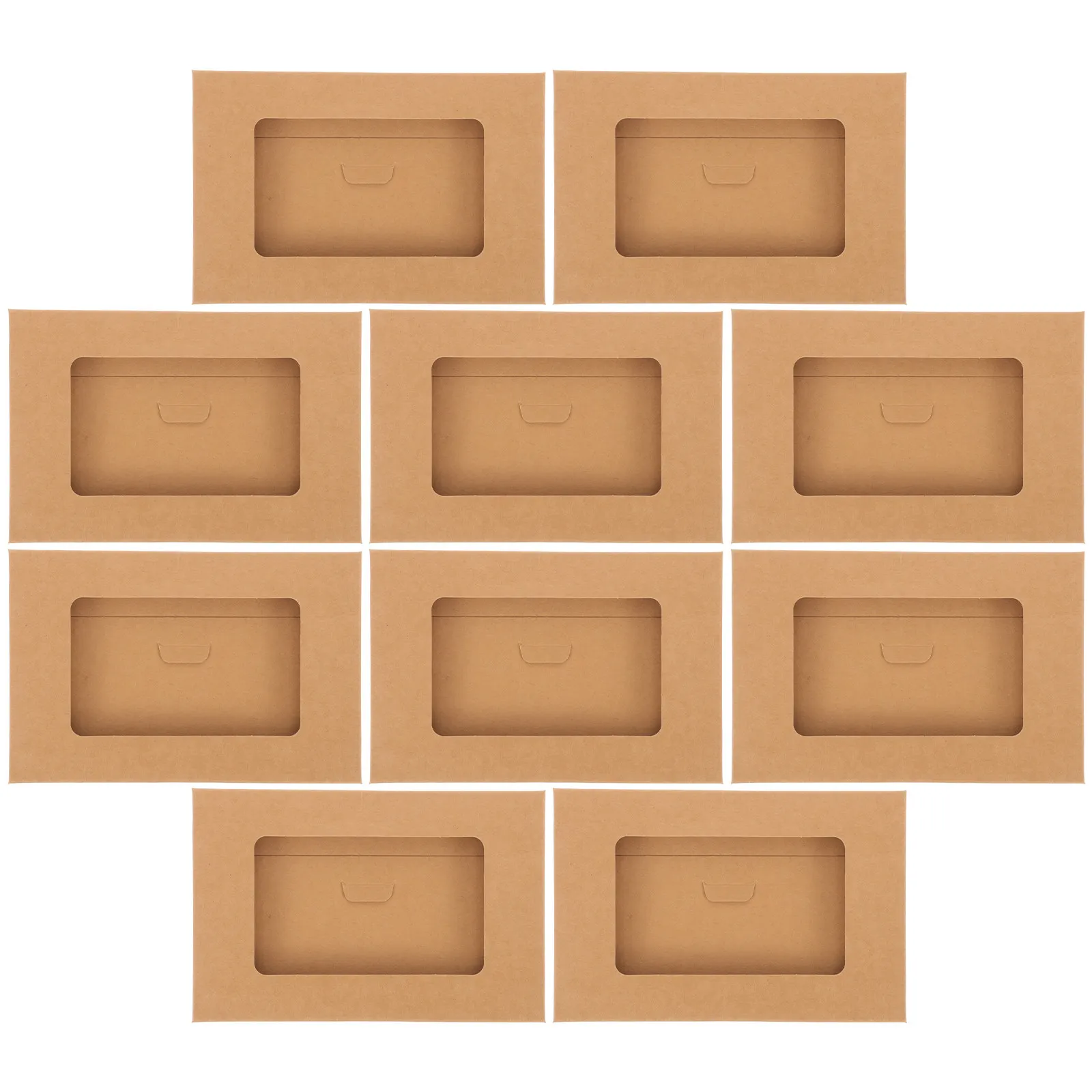 

10Pcs Postcard Boxes Kraft Paper Envelope Storage Box Open Window Envelop Packaging Mailing Letters Envelop Box