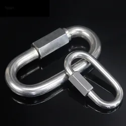 1Pc Stainless Steel Climbing Gear Carabiner Quick Links Safety Snap Hook M3/M3.5/M4/M5/M6/M7/M8/M9/M10 Chain Connecting Ring