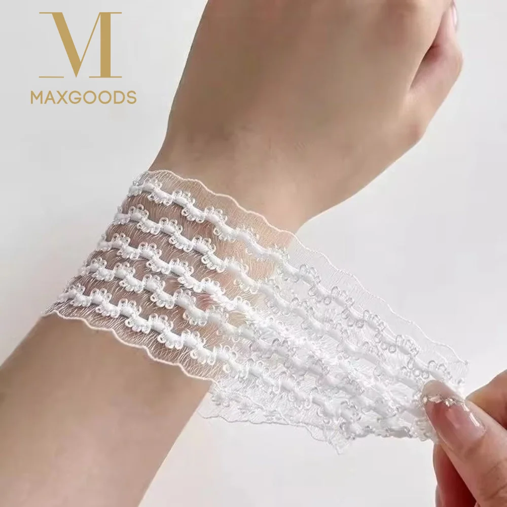 

Soft Lace Decorative Sleeve Cuff Sew-Free Elastic Stretchable Cuff Fixing Strap Sleeve Anti-Slip Patch