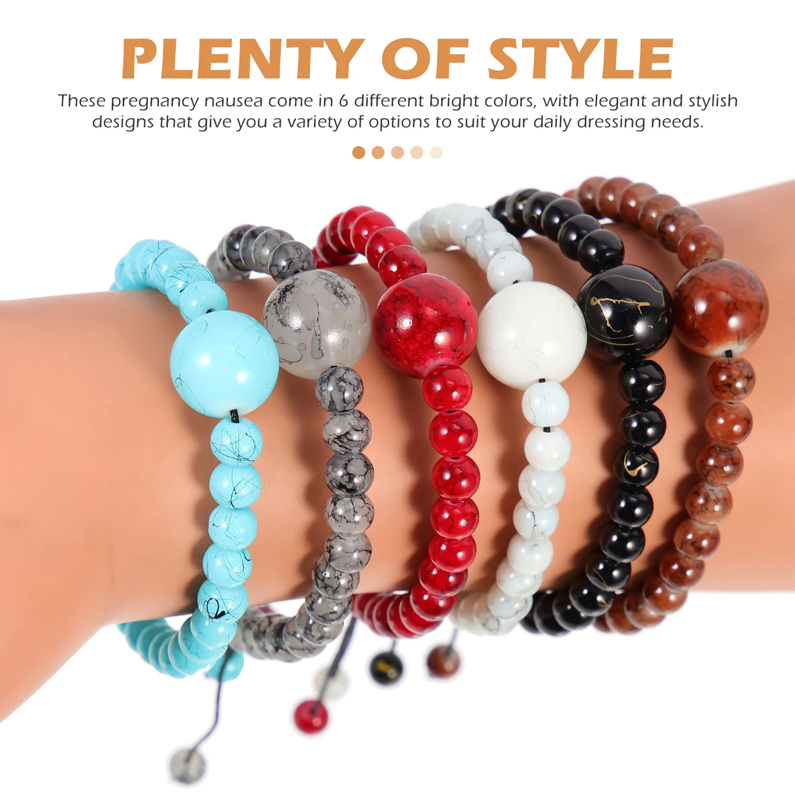 

6Pcs Delicate Glass Beaded String Bracelet Easy Wear Off Perfect Accessory for Work Gym Classes Bracelets Delicate Bracelet