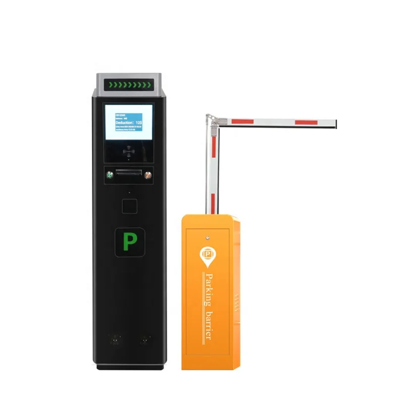 Intelligent Parking System LPR /ANPR /ALPR camera with traffic barrier Car park ticket dispenser plate number barrier toll gate