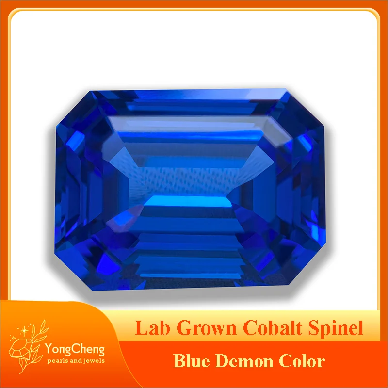 

Lab Grown Cobalt Spinel Blue Demon Color Emerald Cut Charms Gemstones for Diy Jewelry Making Material Selectable AGL Certificate