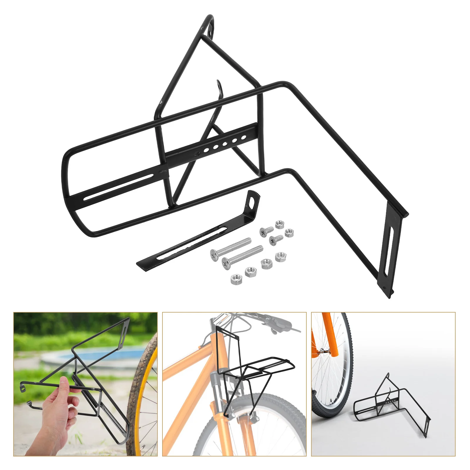 

1Set Bicycle Front Rack Aluminum Alloy Front Cargo Rack For Mountain Bike Road Hybrid Gravel City Bike Universal Fit High Load