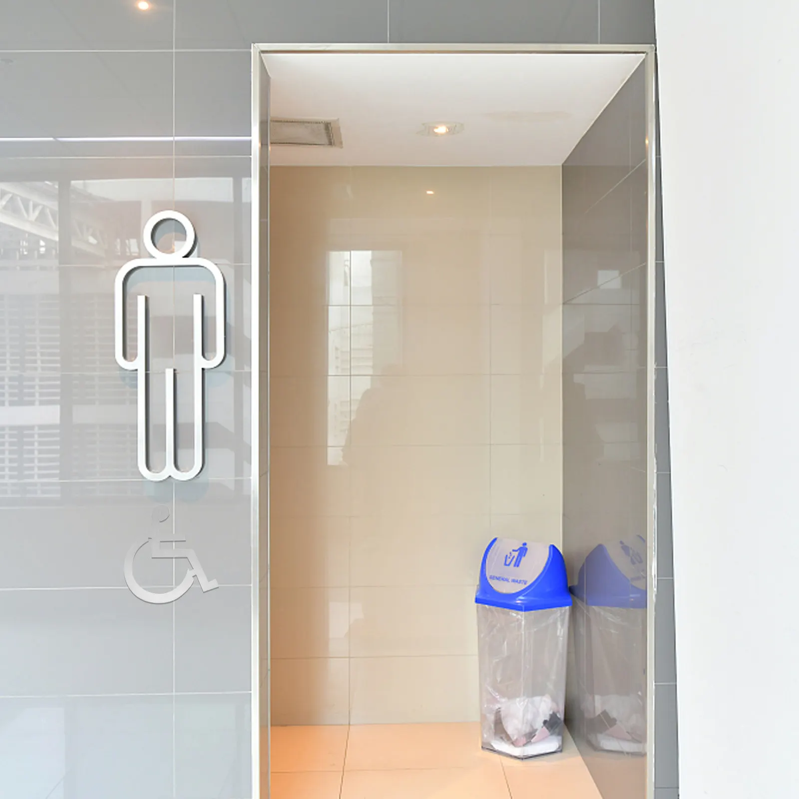 Disabled Wheelchair Restroom Sign Premium Lightweight Metal Accessibility Symbol Easy to Mount for Toilets Elevators and Common