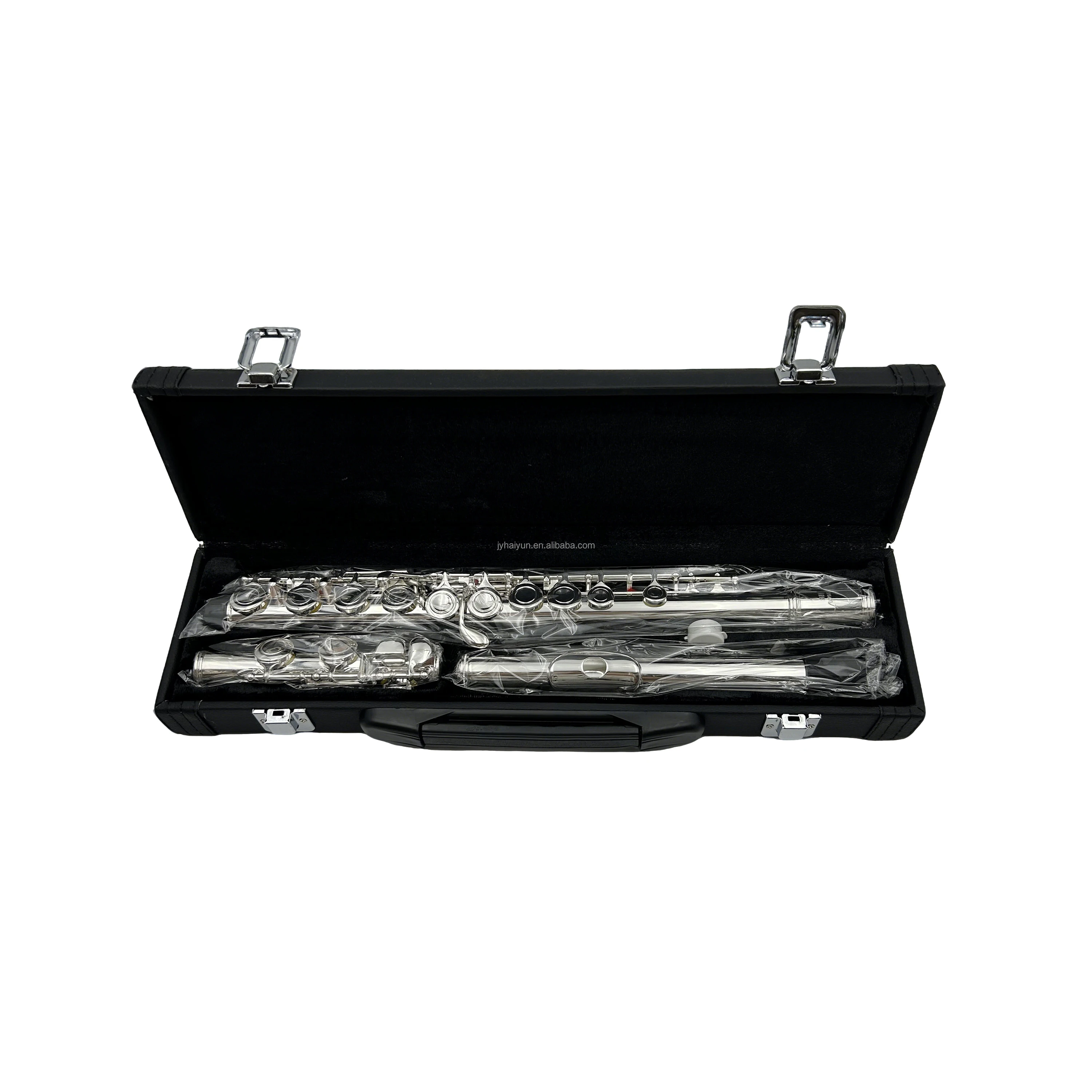 

JYFL201S Silver Plated 16-Hole Closed Flute Case OEM Plastic Students' Leather Case Keys Cheap 16 Inch Student Flute Set