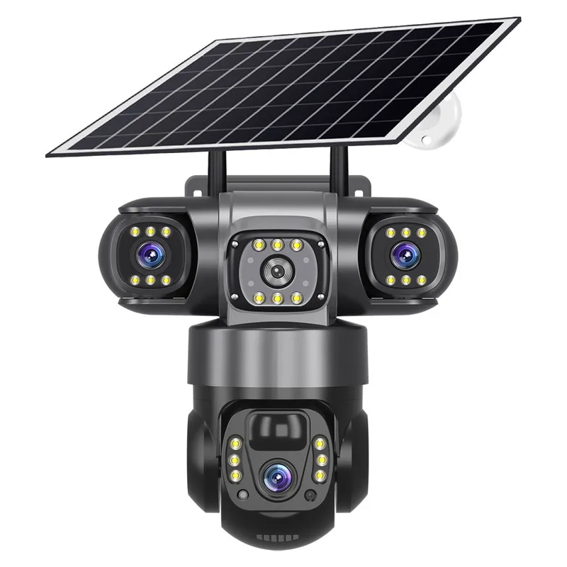 Cameră de Supraveghere cu Panou Solar V380 Pro, Vedere Nocturnă Color