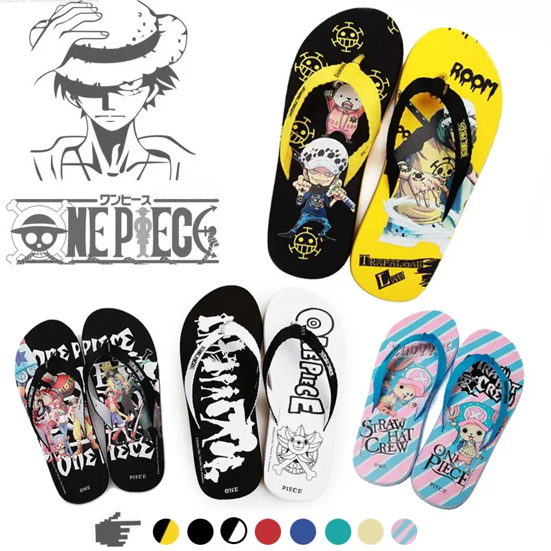 One Piece Anime Peripherals Kawaii Luffy Chopper ZoroSlippersMen's Flip-flops Outdoor Non-slip Beach ShoesSandals Holiday Gift