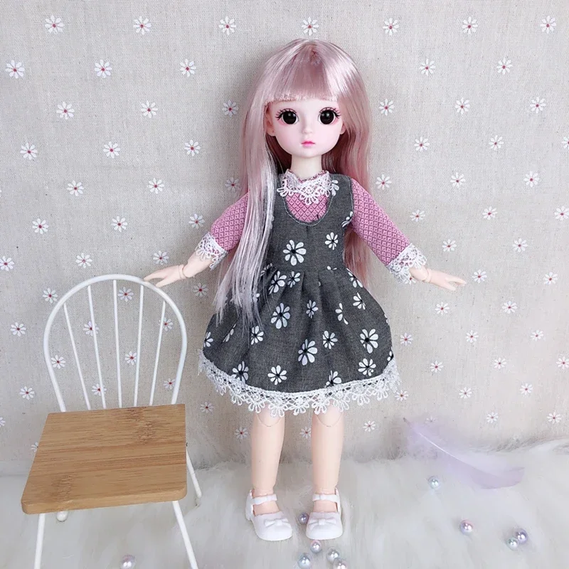 New BJD 1/6 Plaything 30cm Hinged Doll Girl Toy Clothes Suit Casual Set DIY Dress Up Toys for Children