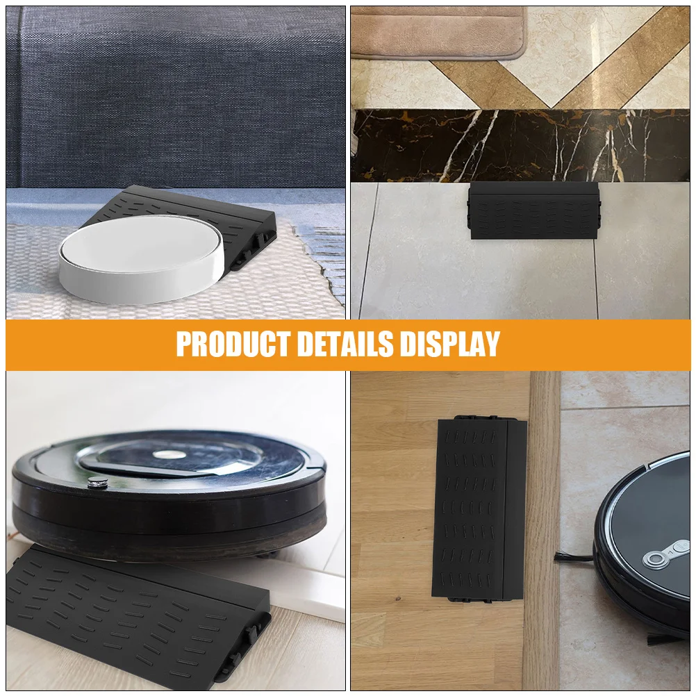 2個入り ロボット掃除機用 スレッショルドランプパッド プラスチック製 ドアウェイトランジションストリップ 滑り止め 室内フロアランプマット 家庭用 オフィス用