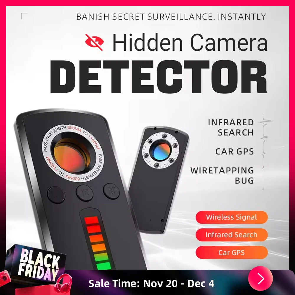 كاشف الكاميرا الخفية أداة مكافحة التجسس مكافحة التجسس كاشف الترددات اللاسلكية سيارة لتحديد المواقع كاميرا مكتشف لحماية الخصوصية إشارة لاسلكية صغيرة #1