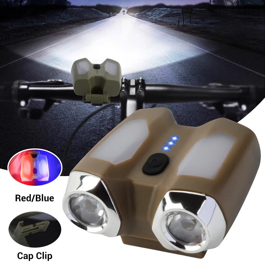 NEWBIRTH Bike Light Type-C Rechargeable Sensor Headlamp Built-in Battery Portable Outdoor Waterproof Cycling Accessories