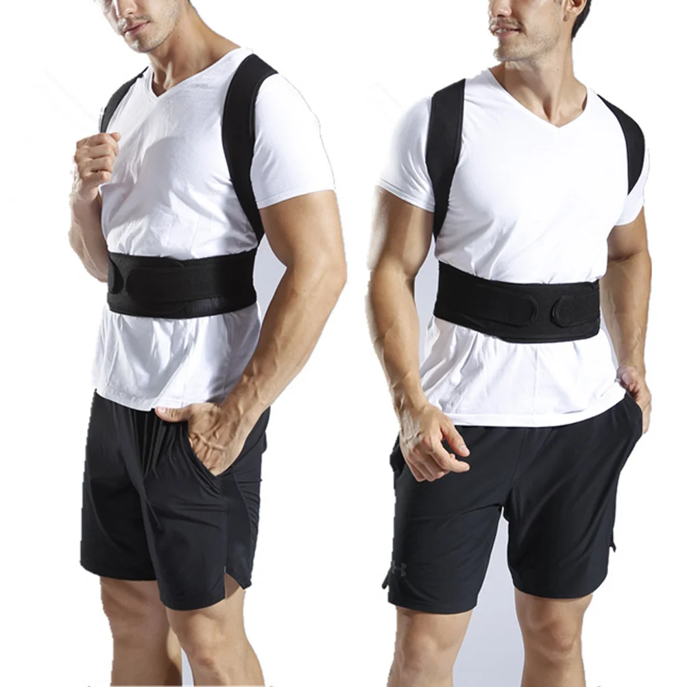 

Корректор осанки, регулируемый бандаж для спины, черный L, дышащий поддерживающий пояс для женщин и мужчин, инструмент для коррекции поясничной осанки, здоровье