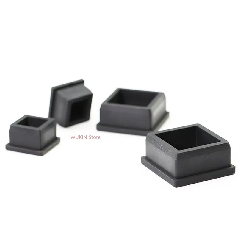Black Square Silicone Rubber End Caps 9.6mm~50.6MM T Type Blanking Plug Tube Hole Caps Insert Seal Stopper image 3