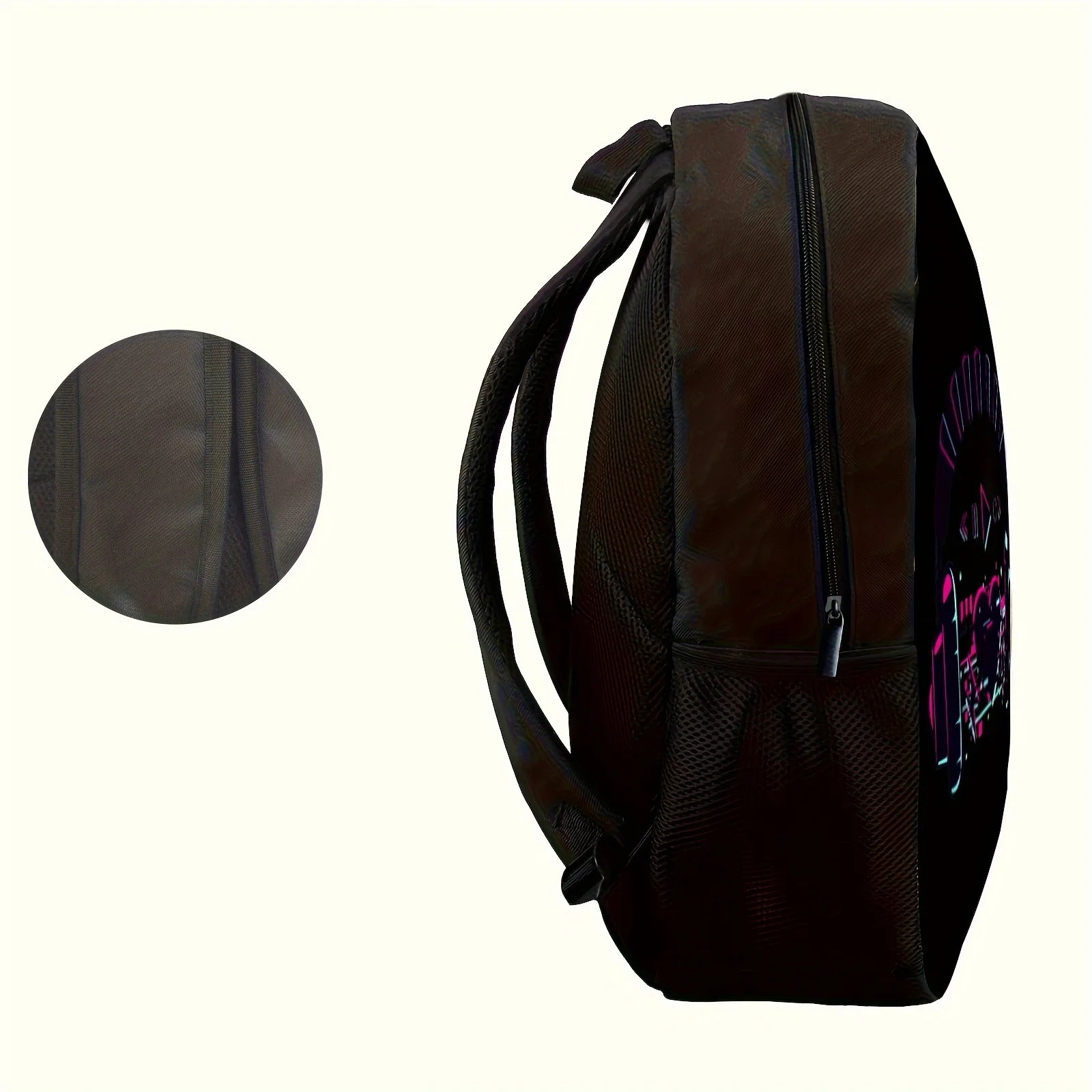 Music-Inspired Lightweight Backpack - Durable Polyester, Adjustable Straps, Zip Closure - Perfect For Travel & School