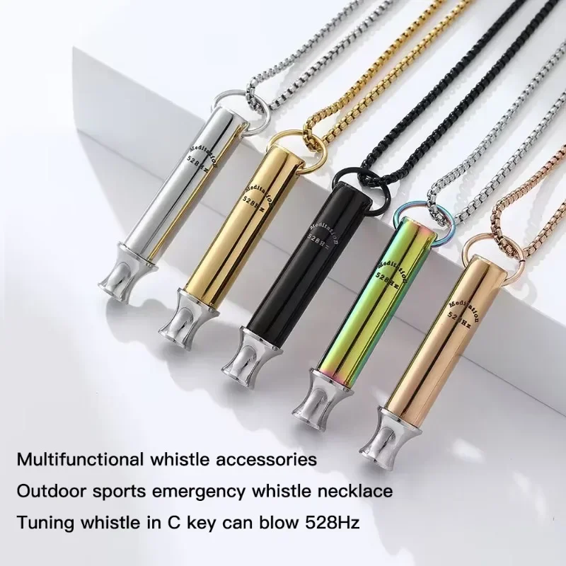 639Hz Harmonica Necklace 528Hz Pendant Meditation Mindfulness Whistle Sound Healing Professional Mouth Harmonica Musical Tools