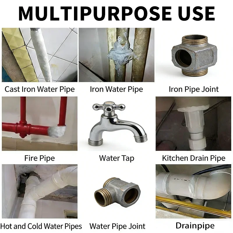 Water Pipe Repair Adhesive Waterproof Leak Glue 30G Quick Dry Transparent Sealant For PVC Copper Metal Pipe Tap Drain Leak Fix