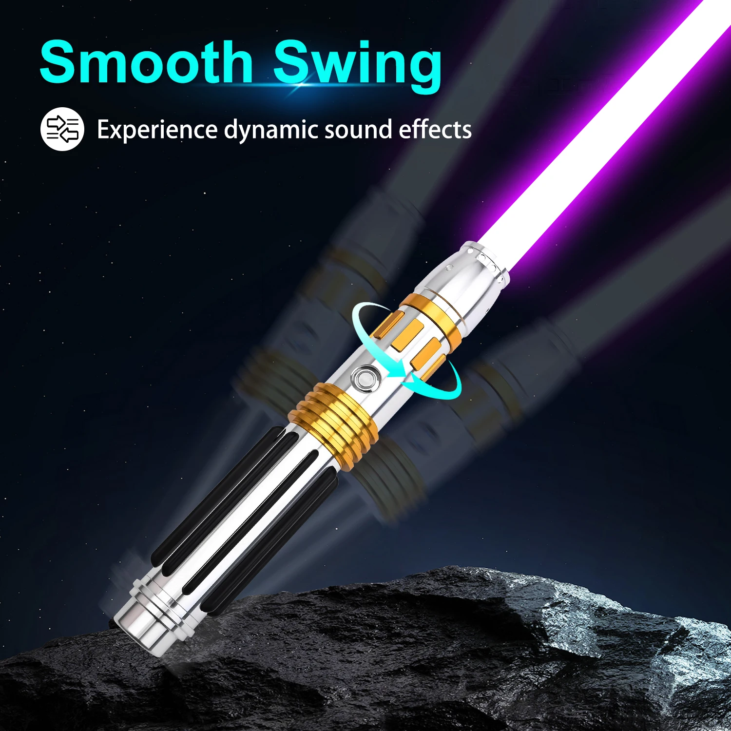 TXQSABER Mace Windu Lightsaber Neo Pixel App Control Smooth Swing Metal Hilt Blaster Premium Cosplay Light Sword Holiday view 4