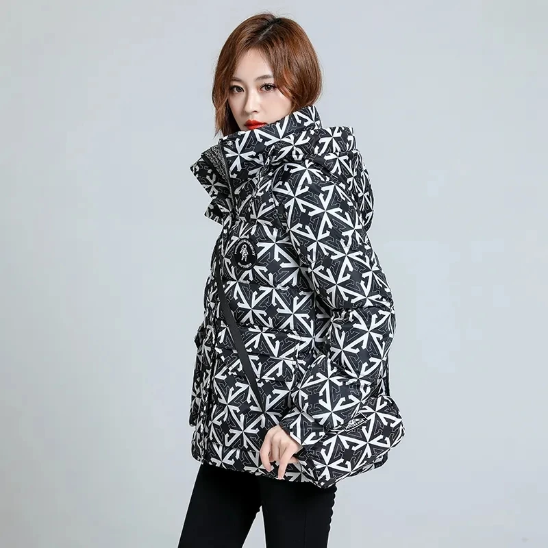 2023 New Winter Jacket Womens Down Cotton-Padded Coat Hooded Parkas Thick Short Female Outerwear Loose Casual Oversize Overcoat