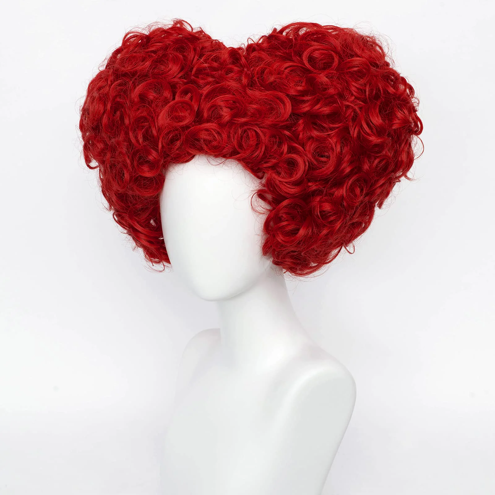 6 Polegada sintético curto espiral encaracolado rainha vermelha peruca cosplay com anime halloween carnaval exposição em quadrinhos natural cos peruca