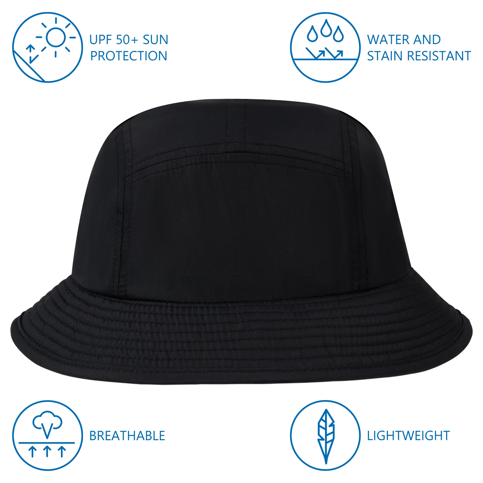 BASSDASH UPF50+ Fishing Bucket Hat for Men Women Lightweight Water Resistant Packable Outdoor Summer Sun Hats FH13